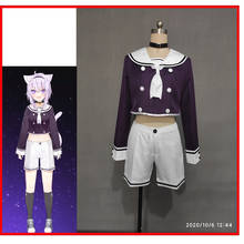 Vestido de marinheiro do anime vtuber holazeite nekomata okayu, uniforme cosplay feminino de halloween frete grátis 2024 - compre barato