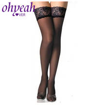 Ohyeahlover Ladies Nylon Stockings Stitching Stay Up Lace Elastic Collant Donna Transparent Mesh Sexy Thigh High Leg Wear HL6013 2024 - buy cheap