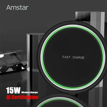 Amstar 15W Wireless Charger Qi Certification Fast Wireless Charging Pad for iPhone 12 11 Pro Max Samsung S21 S20 + Note 20 Ultra 2024 - buy cheap