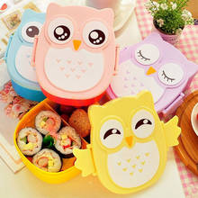 Cartoon Owl Lunch Box Food Container Storage Box Portable Kids Student Lunch Box Cute Bento Box Container With Compartments 2024 - buy cheap