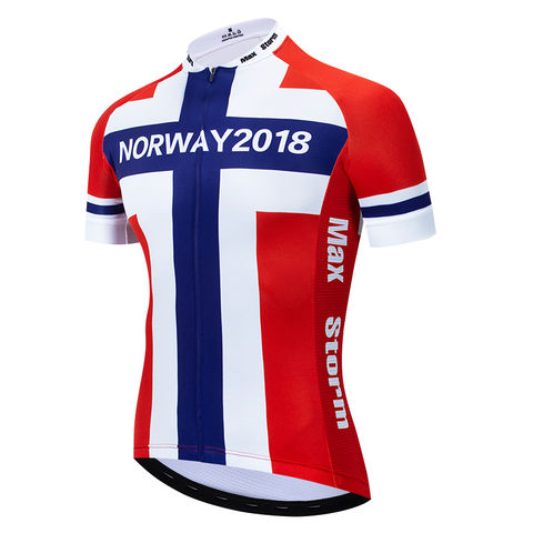 2019 red Norway NEW Team Cycling Jersey Customized Road Mountain Race Top max storm mtb jersey 2022 - buy cheap