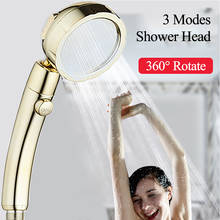Zhangji-Cabezal de ducha giratorio con 3 modos de ajuste, accesorio dorado y deslumbrante, botón de parada de alta presión, ahorro de agua, cromado dorado 2024 - compra barato