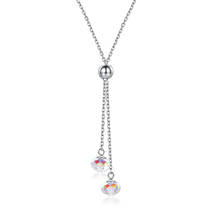 Silverhoo 925 prata esterlina pingente colar para mulher o círculo branco áustria cristal colares de casamento jóias finas à venda 2024 - compre barato