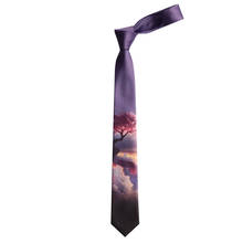 Free shipping New Men's male fashion female Original design Purple Peach Blossom Wonderland Gradient Textured Print Tie necktie 2024 - buy cheap