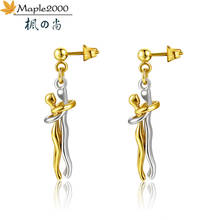 Fashion stud gold earrings Couple hugging earring for women punk cool stainless steel women long earrings 2019 jewelry 2024 - buy cheap