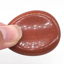 Thumb Worry Stone-piedra preciosa de color rojo, oro, arena, cristal curativo, Reiki, masaje, meditación, PalmStone de bolsillo 2024 - compra barato