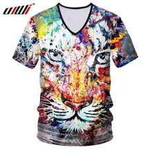 UJWI N Pescoço T-shirt Masculina Nova 3D T-shirt de Manga Curta Impresso Starry sky Djing gato Hiphop Habiliment 6XL Hombre Tshirt atacado 2024 - compre barato