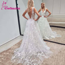 Robe De Mariee Boho Wedding Dress Tulle Appliques A-Line V-Neck Vestido De Noiva 2020 Bride Dress Beach Bridal Gowns 2024 - buy cheap