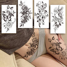 Waterproof Temporary Tattoos Stickers Flowers Butterfly Tatto Flash Sexy Fake Tattoo Arm Body Chest Tatto Art for Women and Girl 2024 - compre barato