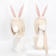 Beastar-Peluca de Anime para mujeres y niñas, peluca de pelo largo sintético con Orejas de conejo, pelo BOBO corto, para fiesta de Halloween 2024 - compra barato