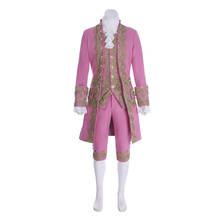 Cosplaydiy 18th Century British Military Mens Costume Retro Rococo Aristocrat Pink Suit Marie Antoinette Costume L320 2024 - buy cheap