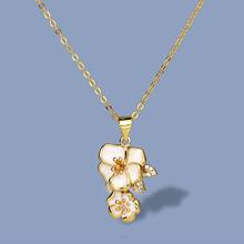 CIZEVA элегантный цветок из белой эмали кулон ожерелье Роскошные 925 Серебряная цепочка с кулоном свитер ожерелье колье для женщин ювелирные изделия 2024 - купить недорого