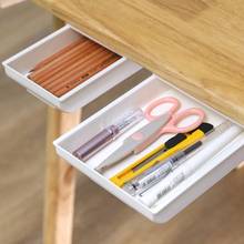 Self-Adhesive Under Desk Drawer Makeup Organizer Desktop Sundries Storage Box School Stationery Supplies Pencil Tray Pen Holder 2024 - buy cheap