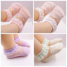 4Pairs/lot Lace Flower Baby Girl Socks Pink White Princess Newborn Socks 0-24 Months Kids Children Socks for Girls 2024 - buy cheap