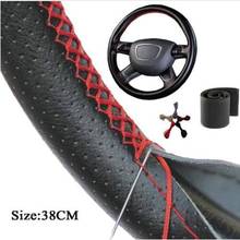 Car Steering Wheel Cover Leather Covers for kia cerato ix25 volvo suzuki jimny ford kuga astra j lada kalina subaru xv peugeot 2024 - купить недорого