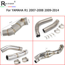 Escorregar para yamaha r1 YZF-R1 1998-2014 silenciador do escape da motocicleta tubo de ligação do meio conector de aço inoxidável modificado 2024 - compre barato