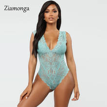 Ziamonga Open Crotch Women Lace Sexy Lingerie Teddies Transparent One Piece Underwear Nightwear Bodysuit Leotard Sleepwear 2024 - buy cheap