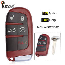 KEYECU-llave remota inteligente para coche, M3N-40821302 de reemplazo de Chip ID46 de 433MHz, 4 + 1, 5 botones, Fob, para Dodge Chrysler 300, Fiat 500L, 2011-2018 2024 - compra barato
