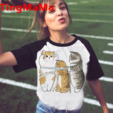 Kawaii Cartoon Animal T Shirt Women Cute Cat Pug Dog T-shirt Funny Panda Print Frog French Bulldog Dinosaur Graphic Tees Female 2024 - buy cheap