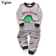 Vgiee/детский комплект одежды хлопковая полная мультяшная детская одежда с круглым вырезом и динозавром 2019 г. Осенние зимние наряды для мальчиков, одежда CC196 2024 - купить недорого