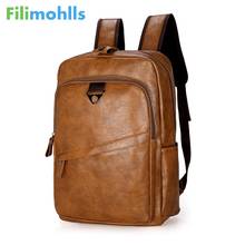 Fashion Men Backpack Waterproof PU Leather Travel Bag Man Large Capacity Teenager Male Mochila Laptop Backpacks S1934 2024 - buy cheap