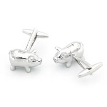Animal Design Piggy Bank Cufflinks Quality Brass Material Silver Color Cuff Links Wholesale & Retail 2024 - buy cheap