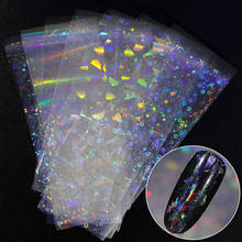 Adesivos de folha holográfica colorida para unhas, 8 peças, transferência estreladas, deslizantes para decoração de unhas, arte, dicas, ferramentas de manicure 2024 - compre barato