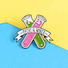 Chemistry Test Tube PATRI&ROBER Silk ribbon Enamel Brooches Pin Test tube baby technology Pins Lapel Chemical Reagent Badge gift 2024 - buy cheap