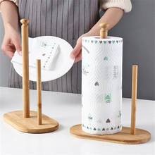 Natural Bamboo Towel Roll Paper Stand Creative Napkin Holder Kitchen Organizer Simple Cling Film Storage Rack Tissue Shelf 2024 - buy cheap