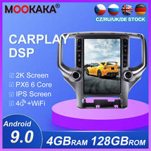 Unidade principal do jogador dos multimédios do rádio da navegação de gps do jogador do carro do andróide 128 1500-2500 tesla styel 4 + 2018g para dodge ram 2020 9.0 2024 - compre barato