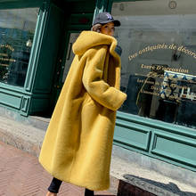 2020 Autumn Winter Long Mink Women Faux Fur Jacket Korean Plus Size Fur Hooded Coat Loose Thick Warm Ladies Overcoat Streetwear 2024 - buy cheap