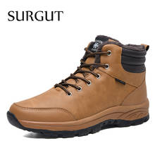 Suinteiro botas masculinas de couro, calçado de neve com pelo quente para outono e inverno, alta qualidade para trabalho de homens 2024 - compre barato