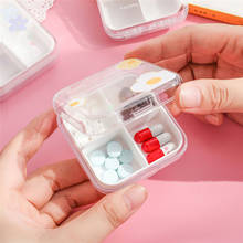 Caja de pastillas portátil de 4 rejillas, soporte de almacenamiento de tableta de medicamentos, divisor, organizador, contenedor 2024 - compra barato