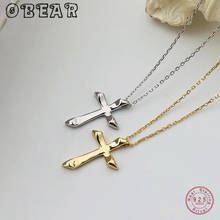 925 Sterling Silver Simple Jesus Cross Pendant Necklace Women Church Prayer Wedding Jewelry Accessories Friendship Gift 2024 - buy cheap