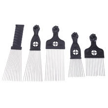 Peine de Metal Afro de puño negro, peine africano de Pik, cepillo para salón de peluquería, herramienta de peinado, accesorios para el cabello 2024 - compra barato