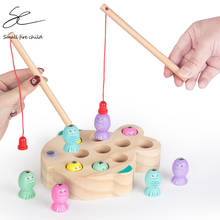 Рыболовные игрушки для детей, деревянные магнитные игрушки для рыбалки, Обучающие Игрушки для раннего развития, подарок на день рождения 2024 - купить недорого