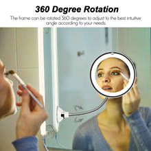 10X Magnifying LED Makeup Mirror Bedroom Adjustable Flexible Gooseneck Cosmetic Mirror Bathroom Magnification Vanity Mirror 2024 - buy cheap