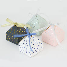 10/50/100pcs Pyramid Candy Box DIY Chocolate Favor And Gift Boxes With Ribbon For Kids Birthday Baptism Party Wedding Decoration 2024 - buy cheap