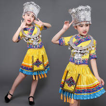 Одежда Hmong, одежда для сценических танцев, праздничный наряд, народное платье для выступлений, Национальный костюм для детей, одежда Miao для девочек, TA2252 2024 - купить недорого