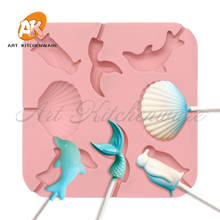 Ocean series Lollipop Silicone Mold Cake Decorating Supplies Silicone Chocolate Mold Lollipop Baking Tool Cake Tool 2024 - buy cheap