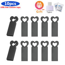 Metal 10pcs free logo pendrive 32GB 16GB 8GB USB 2.0 flash drive 128GB 64GB USB waterproof Memory Stick pen drive flash u disk 2024 - buy cheap