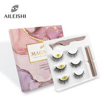 3 Pairs of 3D Mink False Eyelash Magnetic Eyelashes Magnet Eyeliner Fake Eyelash Waterproof Liquid Long Lasting lash Makeup 2024 - buy cheap