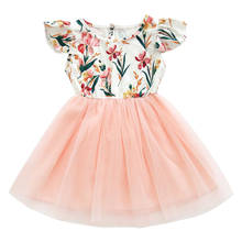 12m-5t 2021 novo bebê meninas roupas floral impressão do bebê meninas vestido de festa vestidos para crianças roupas da menina tutu aniversário vestidos 2024 - compre barato