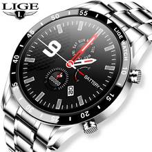 LIGE Luxury Steel Band Bluetooth Call Smart Watch Men For Android ios Mobile Phone Waterproof Sports Fitness Tracker Phone Watch 2024 - buy cheap