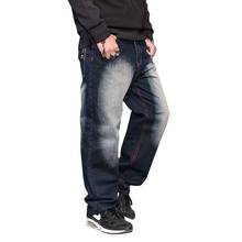 Trendy Plus Size Hiphop Jeans Men Casual Denim Pants Loose Baggy Straight Trousers Streetwear Jeans Men Clothing 2024 - buy cheap