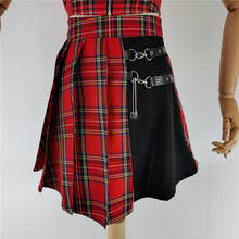 Women Red  Mini Skirts Gothic Punk Ring Zipper High Waist Female Streetwear Skirts Fashion Party Skirt Gothic Skirt 2024 - buy cheap