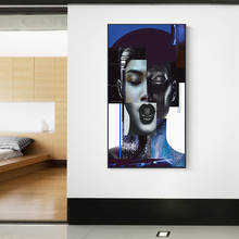 Скандинавский портрет, черный женский холст, современные модные плакаты и принты, абстрактные картины для гостиной, украшение для дома 2024 - купить недорого