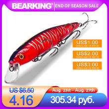 Bearking 128mm 23g New hot model professional quality fishing lures hard bait dive 1.5m quality wobblers minnow 2024 - купить недорого