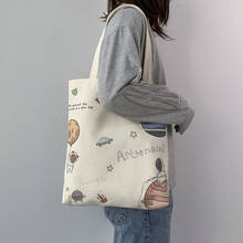 Shoulder Bags for Women's Female Shopper Bag Niche Designers Handbag Cute Printing Bag with Daisies Small Canvas Tote Bag 2024 - buy cheap