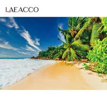 Laeacco Tropical Seaside Beach Plam Tree Forest Mountain Scenic Photography Background Photographic Backdrop For Photo Studio 2024 - buy cheap